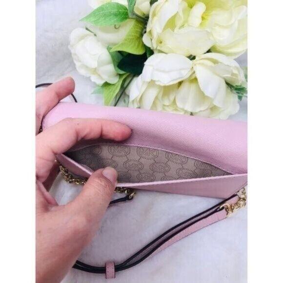 Michael Kors Saffiano Leather 3-in-1 Crossbody Pink Blush Purse Mini Bag Chain - Picture 9 of 11